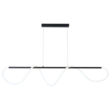 Matt Black Metal and Flexible LED Silicone Tubing Pendant with Remote Control